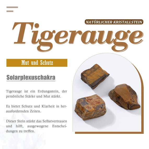 Nupuyai Tigerauge Kristall Davidstern Hexagramm Anhänger Halskette für Männer Frauen, Heilstein Amulett Kette mit verstellbarer Kordel