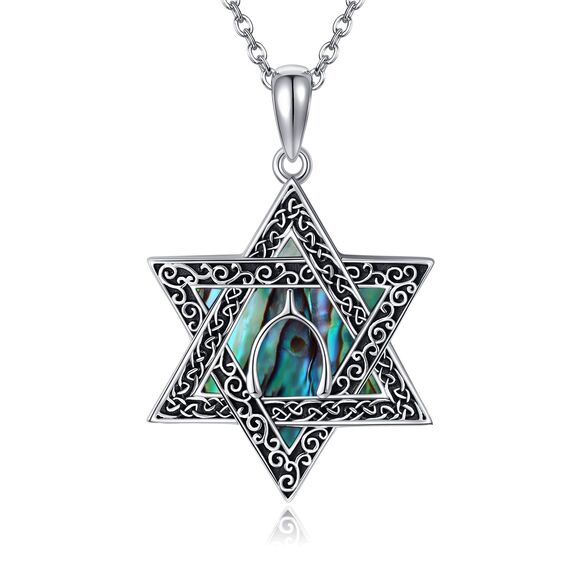 URONE Davidstern Querlenker Kette 925 Sterling Silber Judenstern Anhänger Halskette Davidstern Schmuck für Damen
