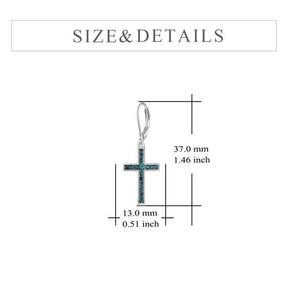 YFN Kreuz Ohrringe Sterling Silber Türkis Baumeln Tropfen Ohrringe Schmuck Geschenk für Damen