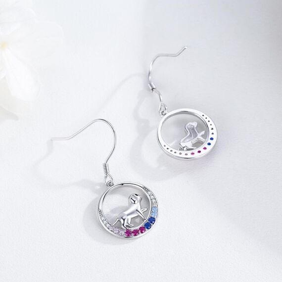 ABIGY Hunde Ohrringe 925 Sterling Silber Bunte Tier Ohrringe für Damen