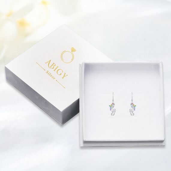 ABIGY 7 Chakra Ohrringe 925 Sterling Silber Yoga Ohrringe Musik Note Schmuck Chakra Weihnachten Geburtstag Jahrestag Schmuck Geschenke für Töchter Schwestern Mütter