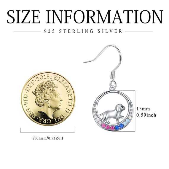 ABIGY Hunde Ohrringe 925 Sterling Silber Bunte Tier Ohrringe für Damen