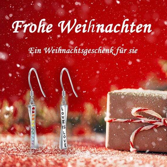 ABIGY LGBT Ohrringe Regenbogen Damen 925 Sterling Silber LGBT Stolz Bar Ohrringe Liebe ist Liebe Ohrring Homosexuell Stolz Schmuck Geschenk Weihnachten Geburtstag