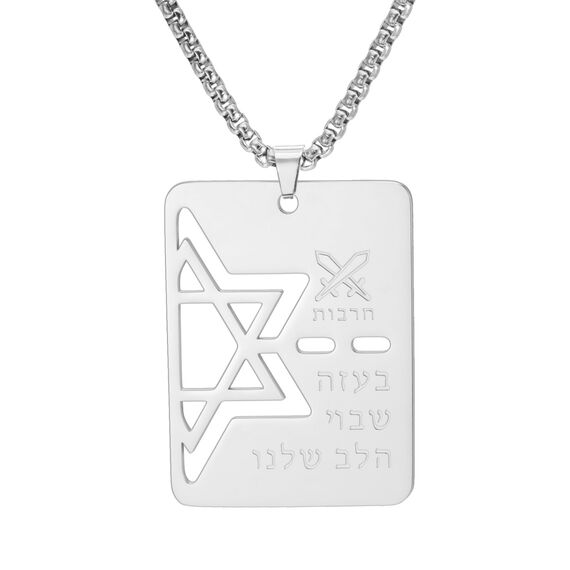 VASSAGO Davidstern Halskette Hebräische Segen Halskette Jüdische Stern Halskette Edelstahl Hunde anhänger Anhänger religiöser Israel Schmuck