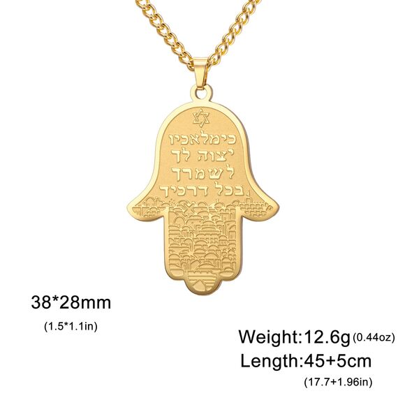 EUEAVAN Hamsa Hand der Fatima Halskette für Frauen Hebräischer Segensanhänger Jüdischer Davidstern Halskette Israel Allah Judentum Religiöser Schmuck Islamisches Amulett für Männer (Kreuz Kette Gold)