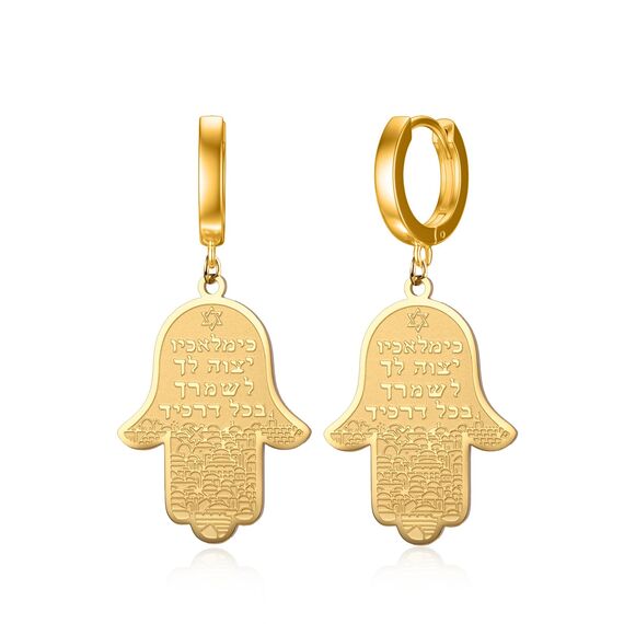 VASSAGO Hängende Ohrringe mit Hamsa-Hand der Fatima, jüdischer Davidstern für Frauen, hebräisches Amulett, Schmuck, Geschenk, Edelstahl
