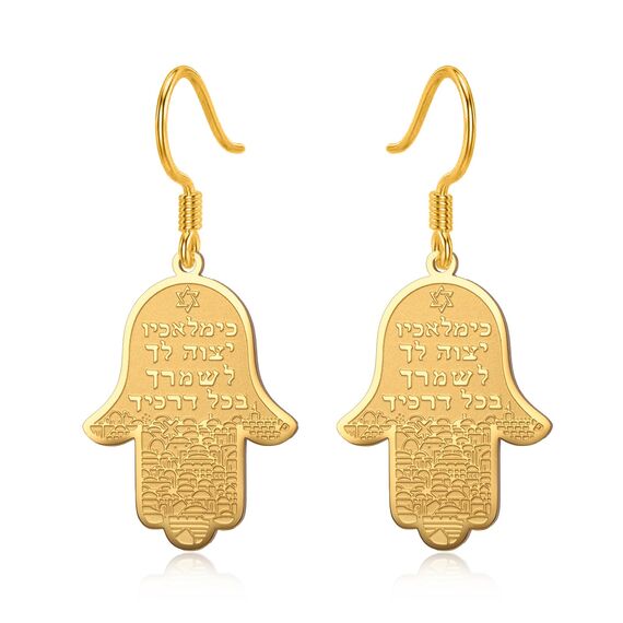 VASSAGO Hängeohrringe mit Hamsa-Hand der Fatima, jüdischer Davidstern für Frauen, hebräisches Amulett, Schmuck, Geschenk, Edelstahl