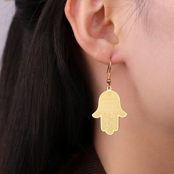 VASSAGO Hängeohrringe mit Hamsa-Hand der Fatima, jüdischer Davidstern für Frauen, hebräisches Amulett, Schmuck, Geschenk, Edelstahl