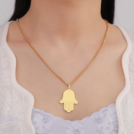 EUEAVAN Hamsa Hand der Fatima Halskette für Frauen Hebräischer Segensanhänger Jüdischer Davidstern Halskette Israel Allah Judentum Religiöser Schmuck Islamisches Amulett für Männer (Kreuz Kette Gold)