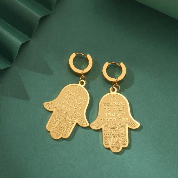 VASSAGO Hängende Ohrringe mit Hamsa-Hand der Fatima, jüdischer Davidstern für Frauen, hebräisches Amulett, Schmuck, Geschenk, Edelstahl