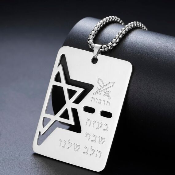 VASSAGO Davidstern Halskette Hebräische Segen Halskette Jüdische Stern Halskette Edelstahl Hunde anhänger Anhänger religiöser Israel Schmuck