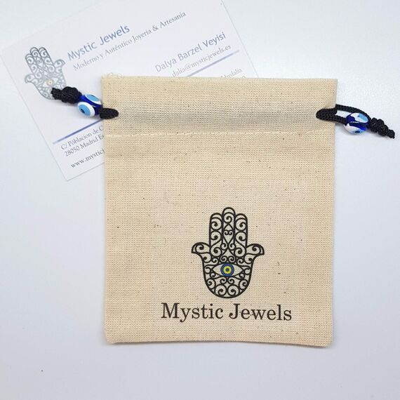 MYSTIC JEWELS By Dalia – Halskette mit Davidstern (Magen David) aus 925er Sterlingsilber mit blauem bösen Blick aus Kristall in der Mitte (groß)