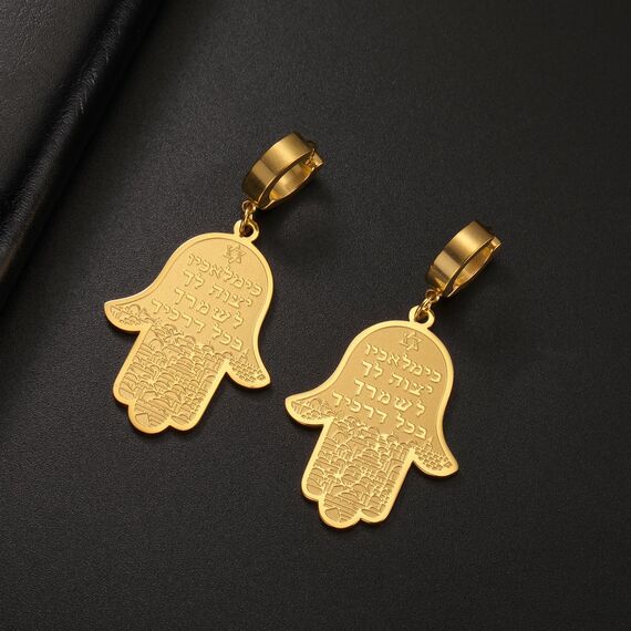 VASSAGO Hängende Ohrringe mit Hamsa-Hand der Fatima, jüdischer Davidstern für Frauen, hebräisches Amulett, Schmuck, Geschenk, Edelstahl