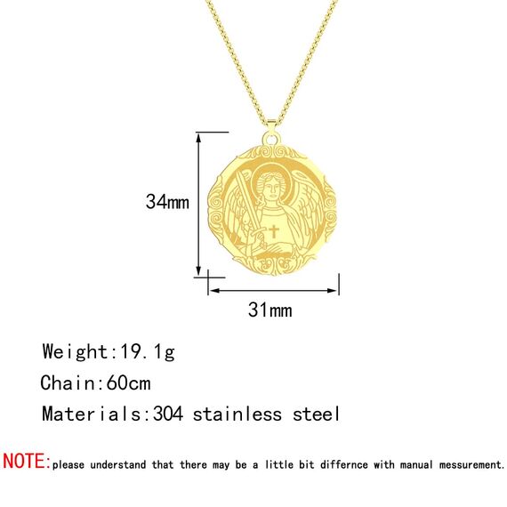 Heiliger Michael Anhänger Halskette das Siegel der sieben Erzengel Religiöser Medaillon Modeschmuck für Männer und Frauen Jungen Edelstahl christliches Geschenk