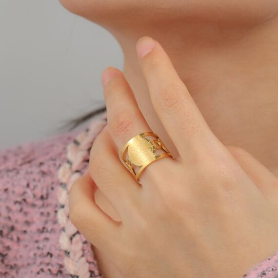 TEAMER Ring des Heiligen Michael aus Edelstahl, verstellbar, Ring des Heiligen Michael Der große Beschützer Erzengel Amulett, religiöser Schmuck für Damen und Herren