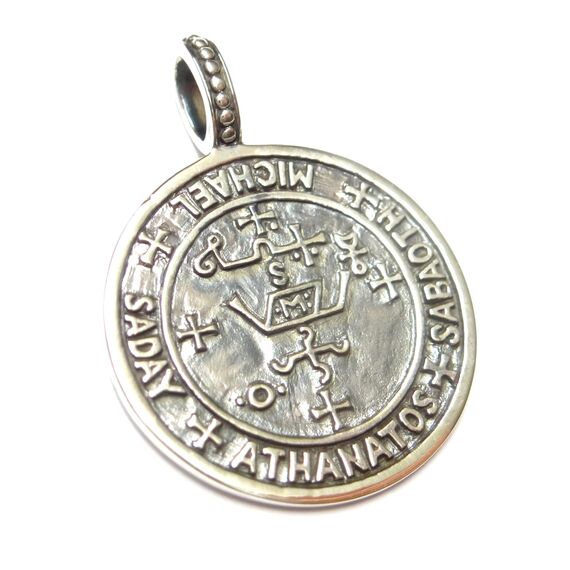 Silberschmuck - BG Anhänger Erzengel Michael aus 925 Sterlingsilber – Schutzsymbol Kettenanhänger, massiv gearbeitet, Unisex Schmuck, Geschenk