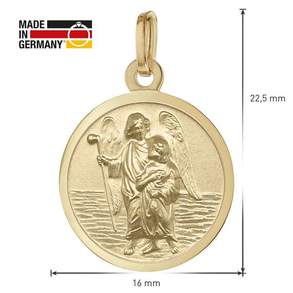 trendor Erzengel Raphael Anhänger Gold 333 an goldplattierter Kette elegantes Schmuckstück für Damen und Herren, zauberhafte Geschenkidee, 41432-45 45 cm