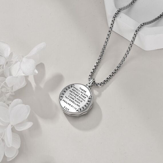 YFN Heiliger Michael Urne Halskette für Asche Sterling Silber Religiöser Beschützer Kremation Anhänger St Michael Erzengel Schmuck Geschenke für Damen Herren