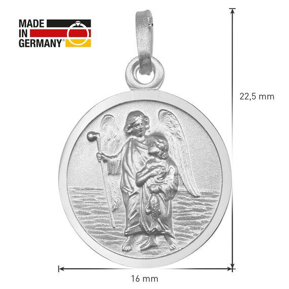 trendor Halskette mit Erzengel Raphael Anhänger Ø 16 mm 925 Silber zauberhaftes Schmuckstück für Damen und Herren, wunderschöne Geschenkidee, 41465-50 50 cm