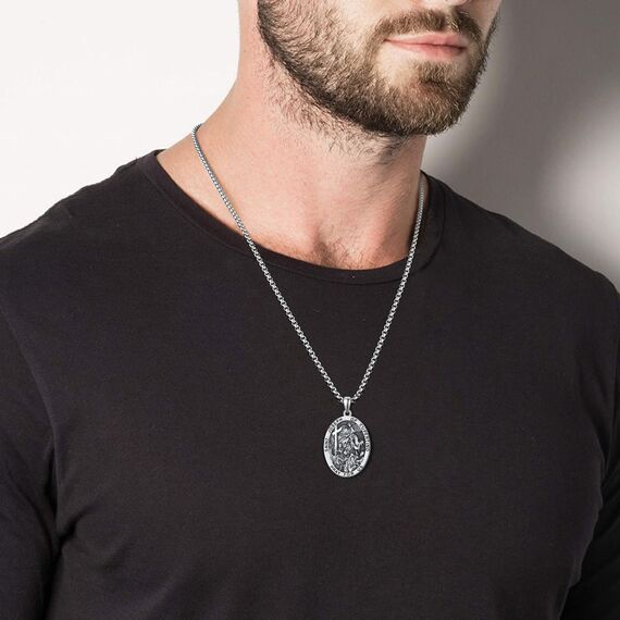 Heiliger Joseph von Cupertino Medaille Sterling Silber St Joseph of Cupertino Anhänger Halskette St. Joseph von Cupertino Luftfahrt Halskette Fliegender Schmuck für Herren