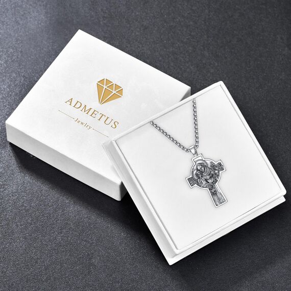 Heiliger Antonius Kreuz Anhänger Silber 925 Heiliger Antonius Kette Heiliger Antonius Von Padua Medaille Schmuck Religiöse Geschenk für Herren