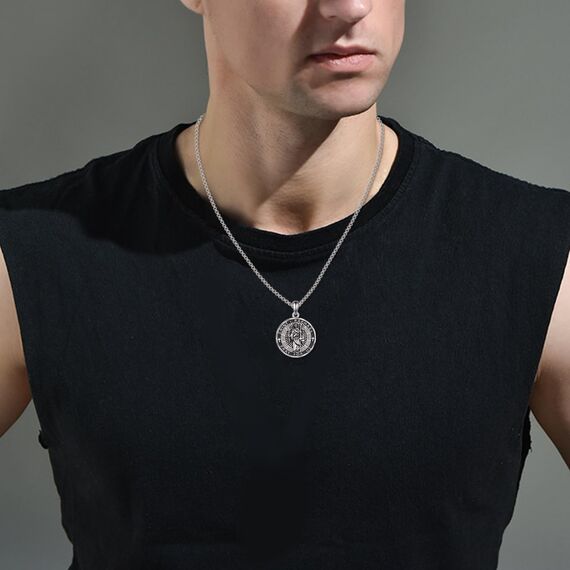 YFN Heiliger Raphael Halskette Sterling Silber Religiöser Beschützer Anhänger St Raphael Schmuck Saint Raphael Geschenke für Damen Herren