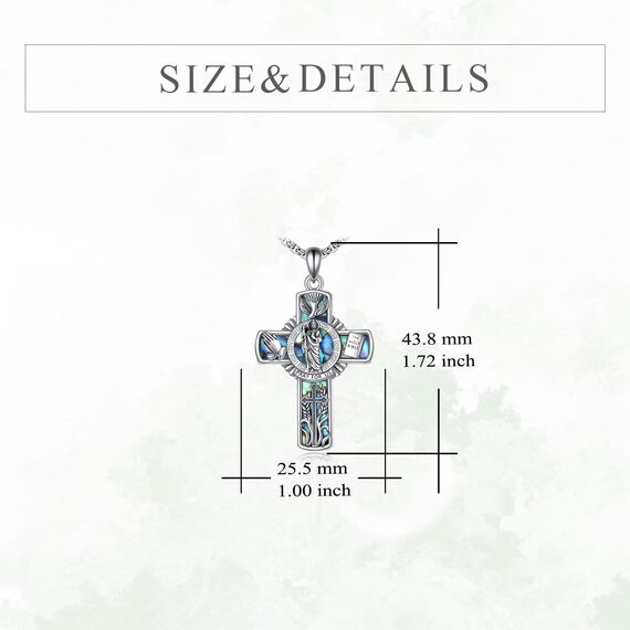 YFN Heiliger Judas Kreuz Halskette Sterling Silber Religiöse Beschützer Anhänger St Jude Schmuck Saint Jude Geschenke für Damen Herren