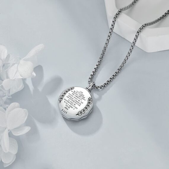 YFN Heiliger Florian Urne Halskette für Asche Sterling Silber Religiöser Beschützer Kremation Anhänger Sankt Florian Schmuck Geschenke für Damen Herren