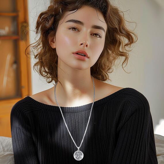 Eusense Saint Michael Halskette 925 Sterling Silber Erzengel Anhänger St Michael Anhänger Heilige Amulett Schmuck Geschenk für Männer