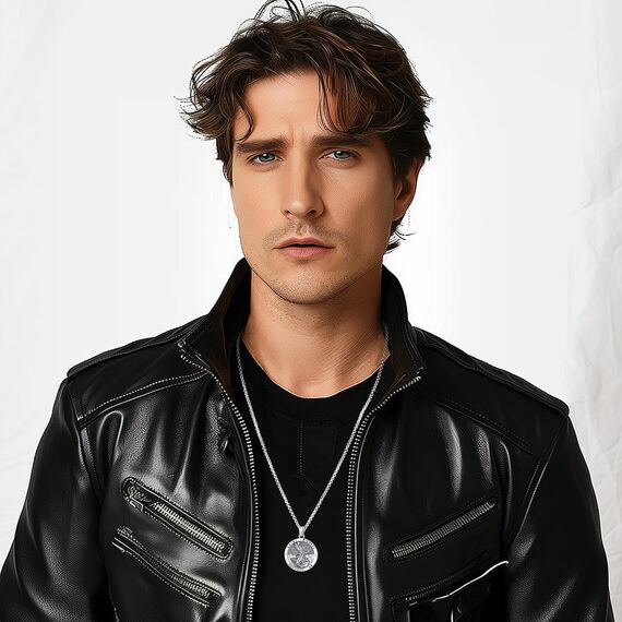 Eusense Saint Michael Halskette 925 Sterling Silber Erzengel Anhänger St Michael Anhänger Heilige Amulett Schmuck Geschenk für Männer
