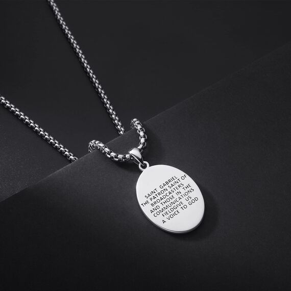 DOTBJ 925 Sterling Silber Erzengel Gabriel Anhänger Kette mit Edelstahlkette 55,88cm + 5cm