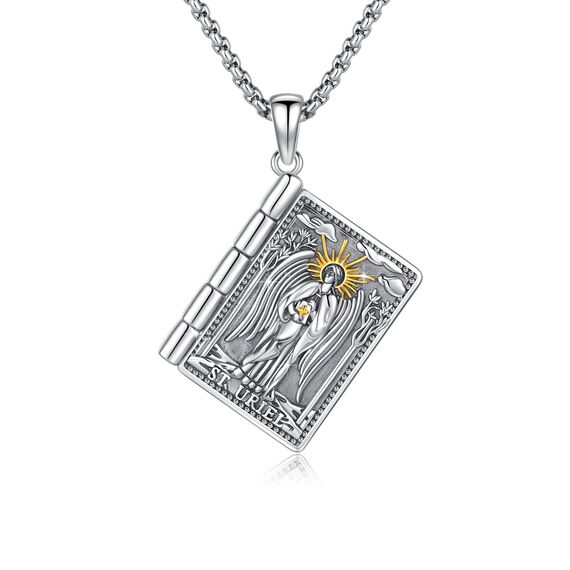XIXLES Erzengel Uriel Halskette 925 Sterling Silber Charm St. Uriel Amulett Anhänger Halsketten, Heiliger Erzengel Uriel Schutzmedaille Feiner Schmuck Geschenk für Frauen Männer