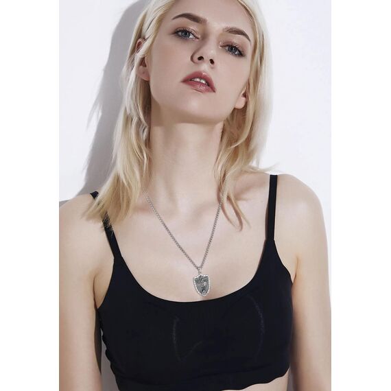 EUDORA Erzengel Michael Kette Medaille für Damen Herren Sterling Silber 925, Heilige Erzengel Michael Halskette Anhänger Christlicher Amulett Runen Christ Schmuck Geschenk für Frauen Männer,55CM