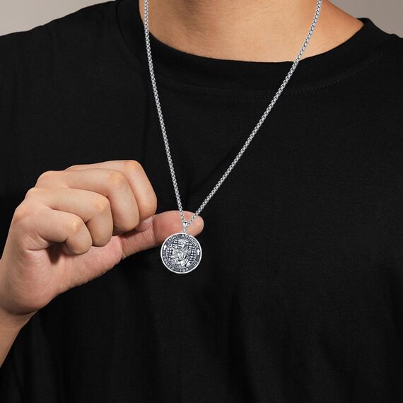XIXLES St. Antonius Halskette 925 Sterling Silber St. Antonius Medaille Halskette Amulett Schutzschmuck Religiöse Geschenke,für Damen Herren,22"+2" Verlängerung