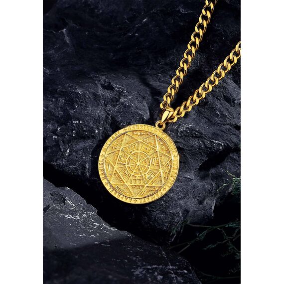 AEONSLOVE Siegel der Sieben Erzengel Halskette Silber 925 für Herren Damen 7 Engel Halskette Schutzpatron Kette Schutzamulett Religiöse Schmuck Christliche Erzengel Michael Anhänger