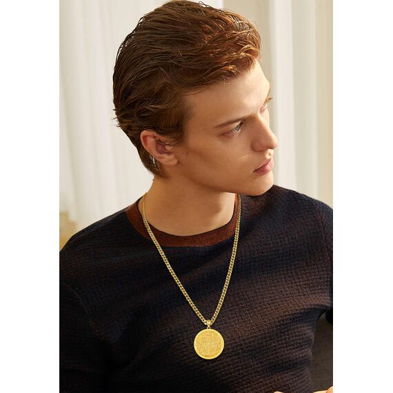 AEONSLOVE Siegel der Sieben Erzengel Halskette Silber 925 für Herren Damen 7 Engel Halskette Schutzpatron Kette Schutzamulett Religiöse Schmuck Christliche Erzengel Michael Anhänger