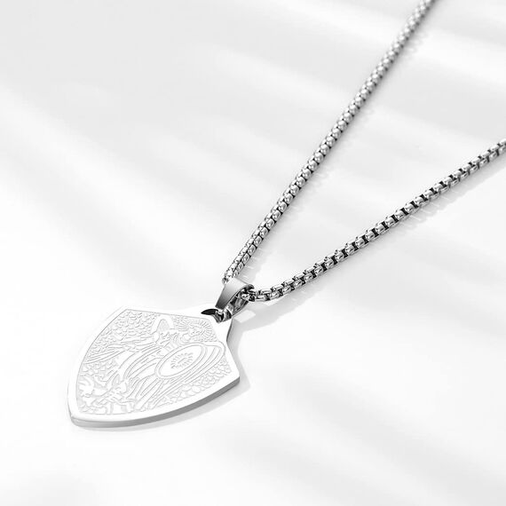 Herren personalisiert St. Michael Anhänger Halskette das Siegel der sieben Erzengel Religiöser Medaillon Modeschmuck für Männer und Frauen Jungen Edelstahl christliches Geschenk
