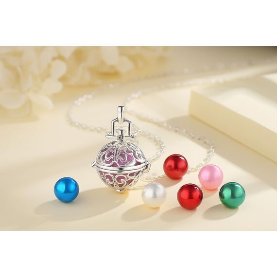 Only faith Halskette mit Engelsrufer, schwangere Frau, Erzengel, versilbert, Geschenk für werdende Mütter, Pequeño, Edelstahl, Kein Edelstein