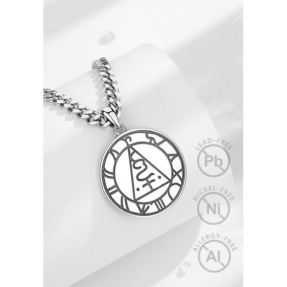 AEONSLOVE Metatrons Würfel Halskette Silber 925 Heilige Geometrie Anhänger Herren Damen Erzengel Metatron Medaille Metatrons Würfel Schmuck