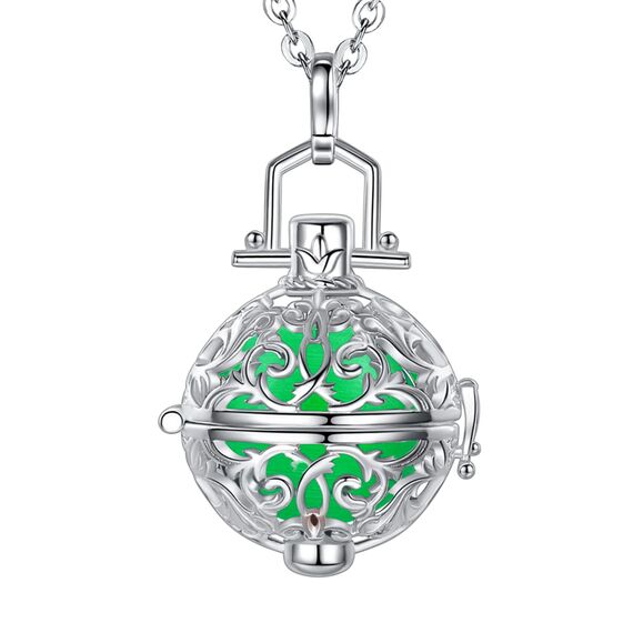 Only faith Halskette mit Engelsrufer, schwangere Frau, Erzengel, versilbert, Geschenk für werdende Mütter, Pequeño, Edelstahl, Kein Edelstein