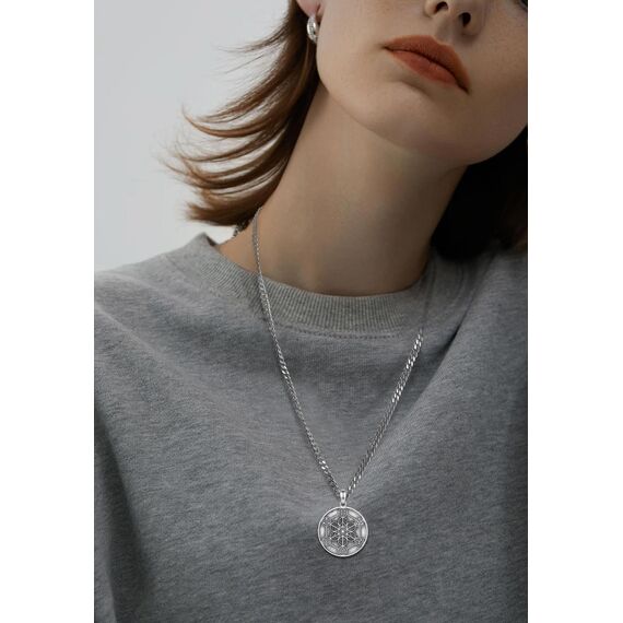 AEONSLOVE Metatrons Würfel Halskette Silber 925 Heilige Geometrie Anhänger Herren Damen Erzengel Metatron Medaille Metatrons Würfel Schmuck