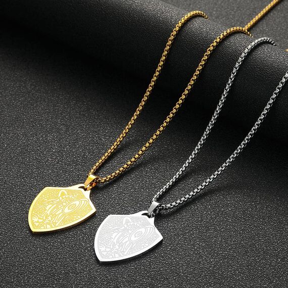 Herren personalisiert St. Michael Anhänger Halskette das Siegel der sieben Erzengel Religiöser Medaillon Modeschmuck für Männer und Frauen Jungen Edelstahl christliches Geschenk