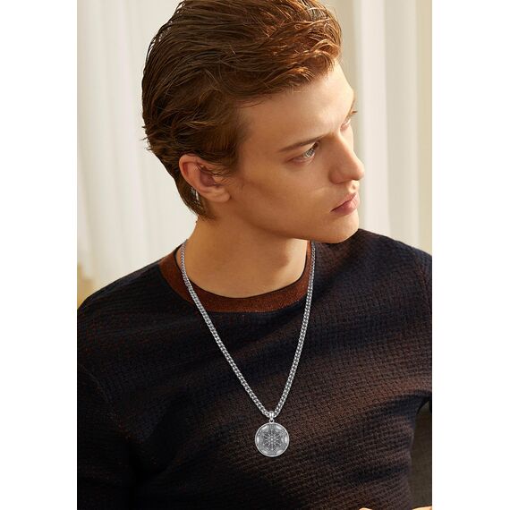 AEONSLOVE Metatrons Würfel Halskette Silber 925 Heilige Geometrie Anhänger Herren Damen Erzengel Metatron Medaille Metatrons Würfel Schmuck