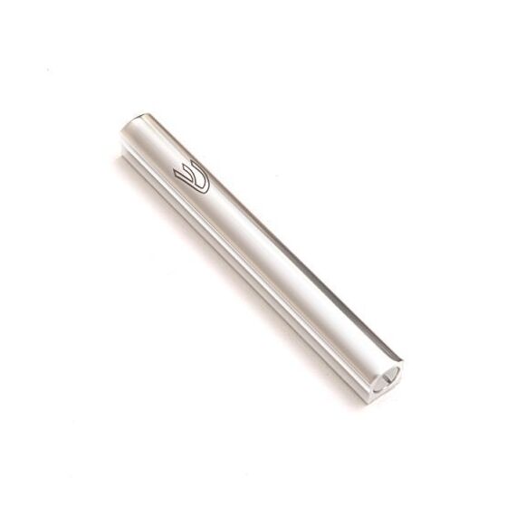 Aluminium Silber 10 cm, Judaica, Keeper Mezuzah Scroll Klaf Menorah-Motiv Israel Geschenk