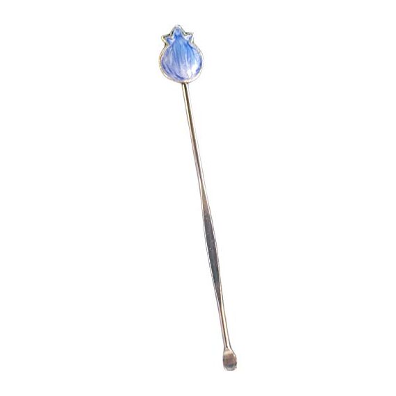 Matashi Menorah-Kandelaber, handbemalt, Emaille, verziert mit goldenen Akzenten und Kristallen, modernes Design