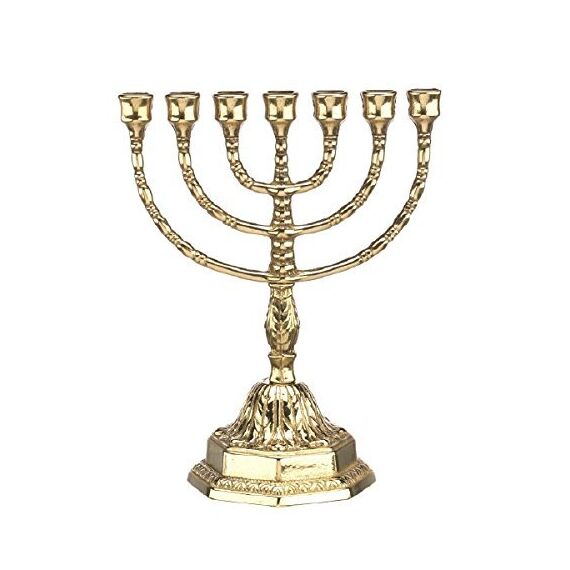 Menora Kerzenhalter Menorah 7-armiger Kerzenhalter Höhe 23cm