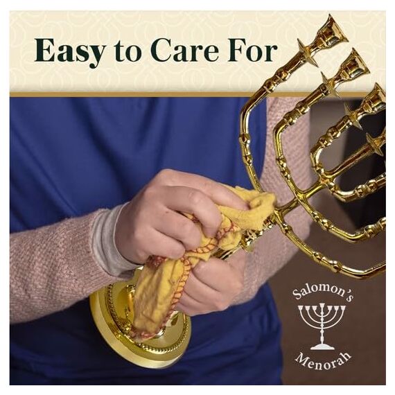 Salomons Menorah 35,6 cm hohes Messing, 7 Zweige, Menora Kerzen, Marke: Salomons Menora, The Light Within Your Home