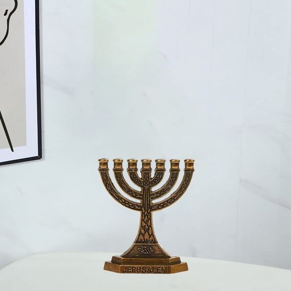 Fopytu Mini 7-Branch Menorah Kerzenhalter Für Schabbat, Tabernakel, Jüdische Kerzenhalter Home Decor Ornamente Tisch Herzstück Display