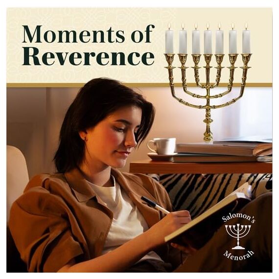 Salomons Menorah 35,6 cm hohes Messing, 7 Zweige, Menora Kerzen, Marke: Salomons Menora, The Light Within Your Home