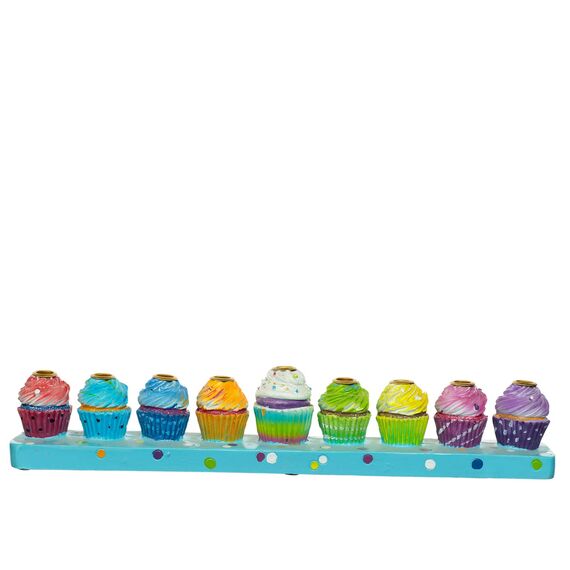 Rite Lite Chanukah Menora aus Kunstharz, handbemalt, 29,2 cm